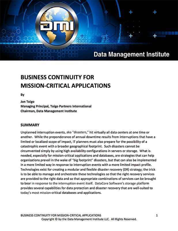 ミッションクリティカルなアプリケーションのビジネス継続性 サム