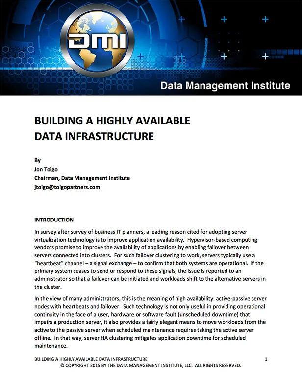 building a highly available data infrastructure thumb