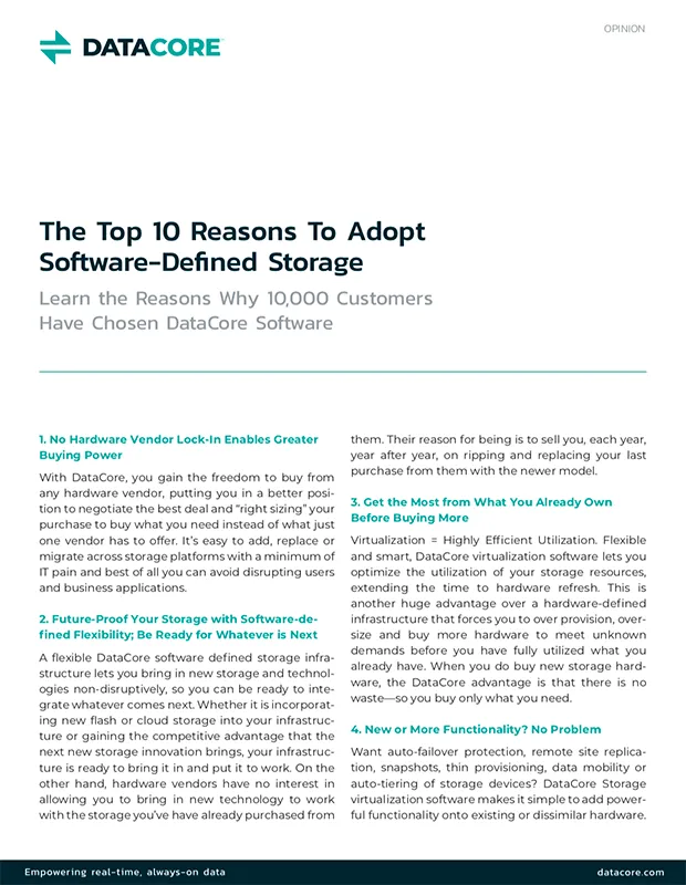 Top Ten Reasons to Adopt SDS