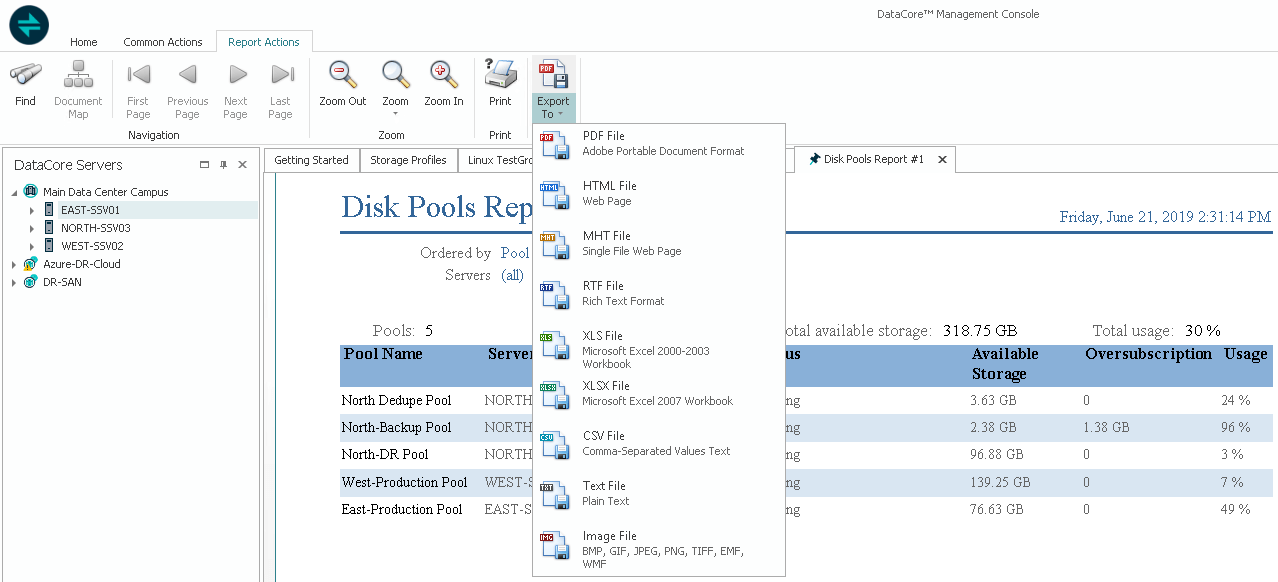 Usage reports for billing and chargeback