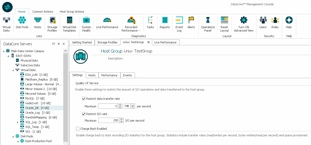 QoS limit IOPS settings