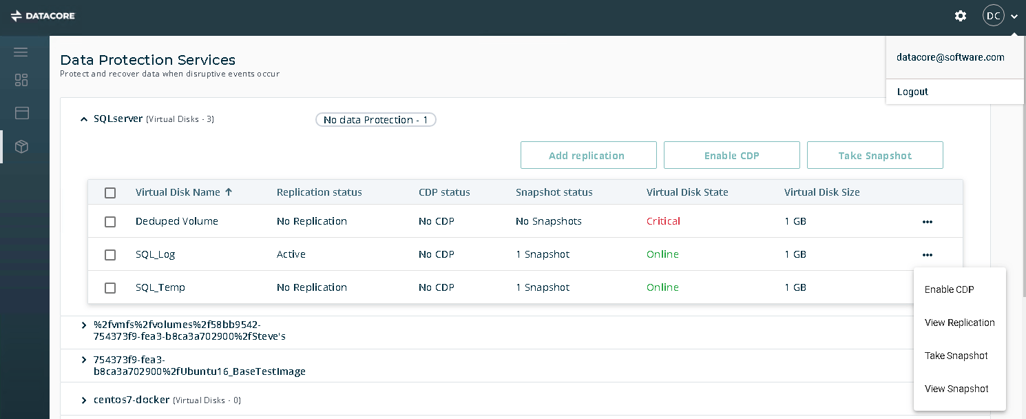 storage management through a single pane of glass