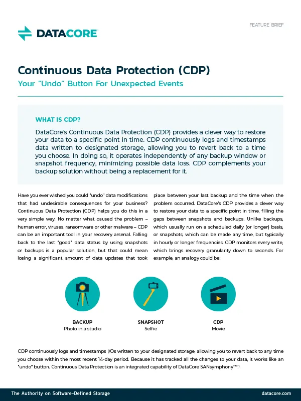 Continuous Data Protection (CDP) Your “Undo” Button For Unexpected Events