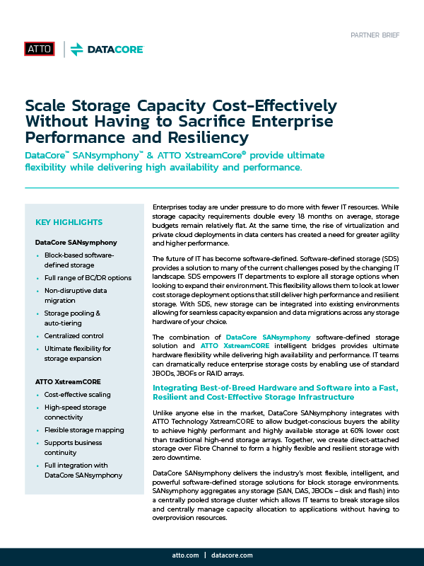 scale storage capacity datacore atto
