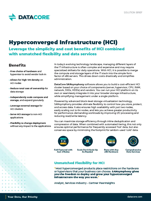 Hyperconverged Infrastructure (HCI) Solution with SANsymphony