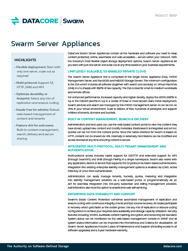 Swarm Server Appliances Product Brief Thumb