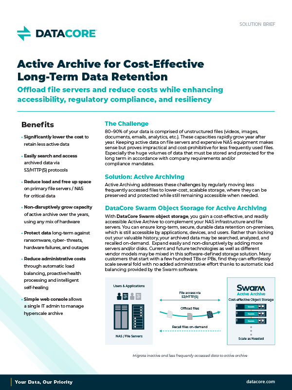 Active Archive for Cost-Effective Long-Term Data Retention