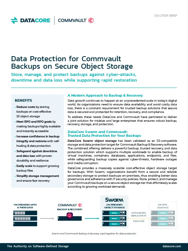 Data Protection for Commvault Backups on Swarm Object Storage