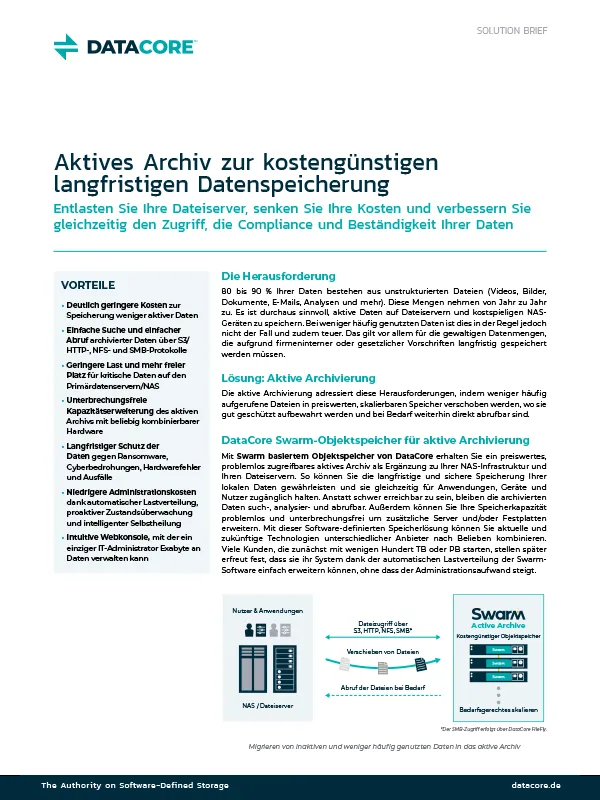 Active Archive Object Storage De Thumb