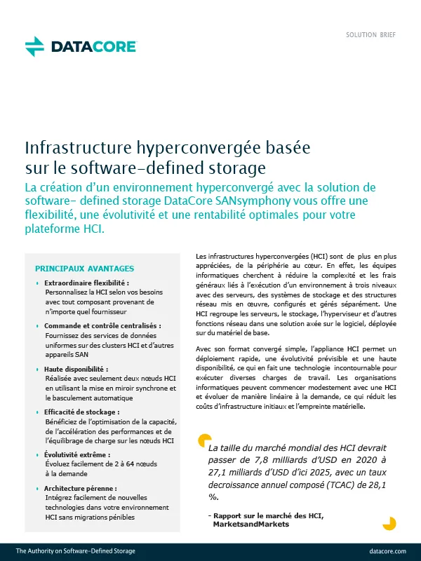 Infrastructure hyperconvergée basée sur le software-defined storage