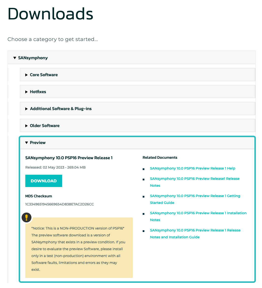 Preview Version of SANsymphony Software-Defined Storage