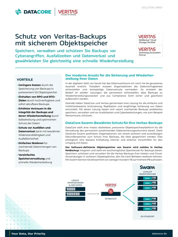 Schutz Von Veritas Backups Mit Sicherem Objektspeicher Thumb