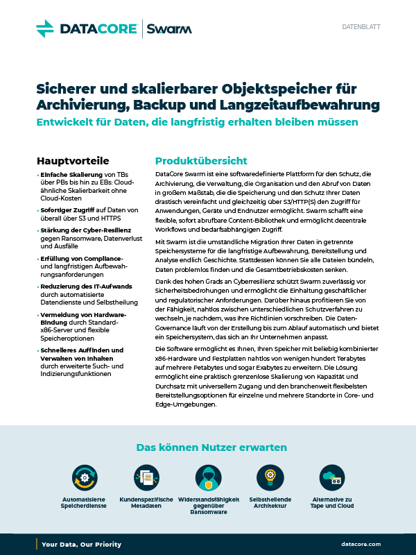 Swarm Object Storage – De Thumb – Neu – PDF