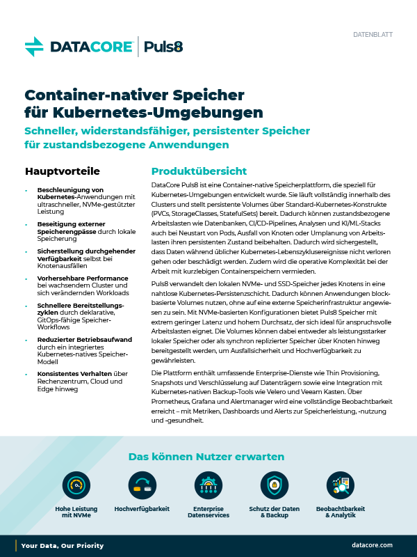 Container-nativer Speicher für Kubernetes-Umgebungen